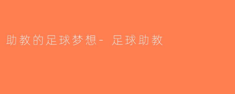 助教的足球梦想-足球助教