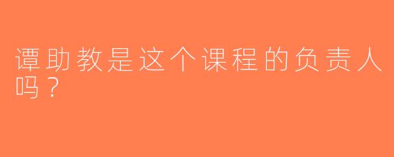 谭助教是这个课程的负责人吗？