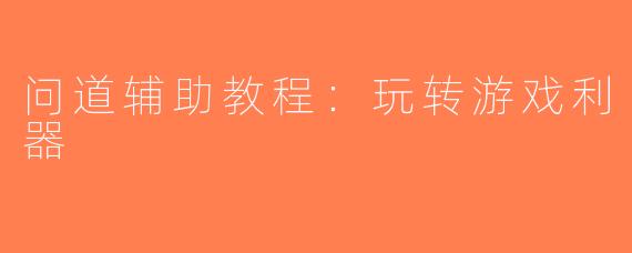 问道辅助教程：玩转游戏利器