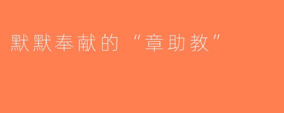 默默奉献的“章助教”
