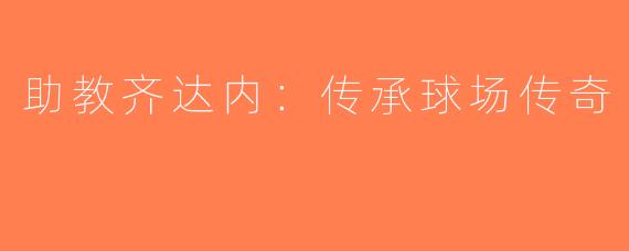 助教齐达内：传承球场传奇