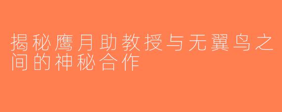 揭秘鹰月助教授与无翼鸟之间的神秘合作