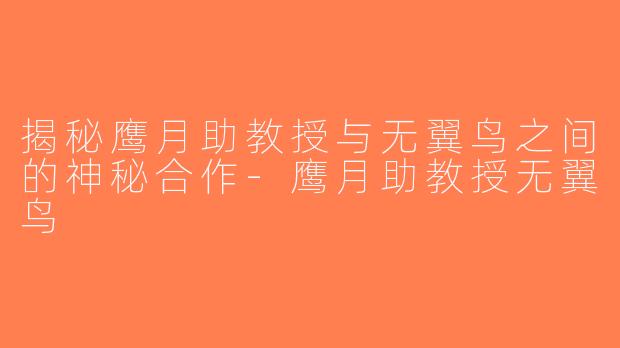 揭秘鹰月助教授与无翼鸟之间的神秘合作-鹰月助教授无翼鸟