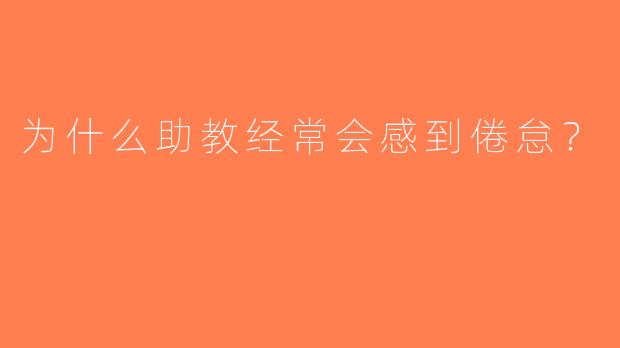 为什么助教经常会感到倦怠？