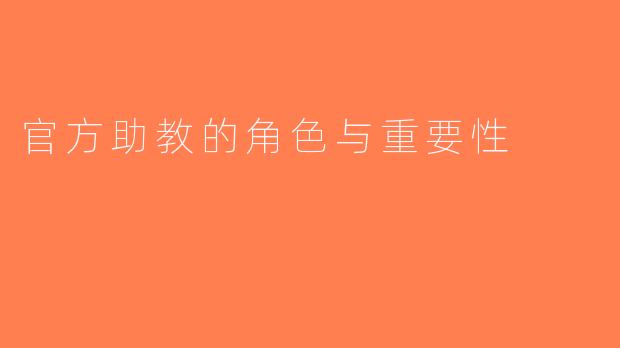 官方助教的角色与重要性