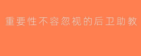 重要性不容忽视的后卫助教