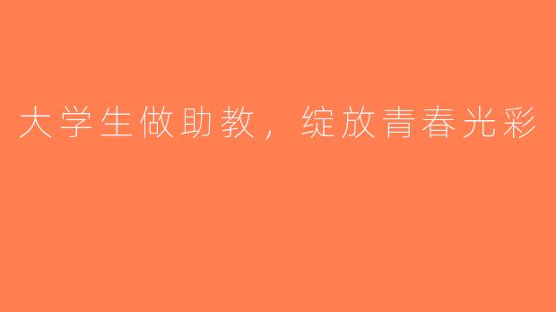 大学生做助教，绽放青春光彩