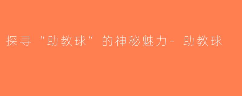 探寻“助教球”的神秘魅力-助教球