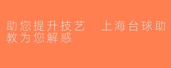 助您提升技艺 上海台球助教为您解惑