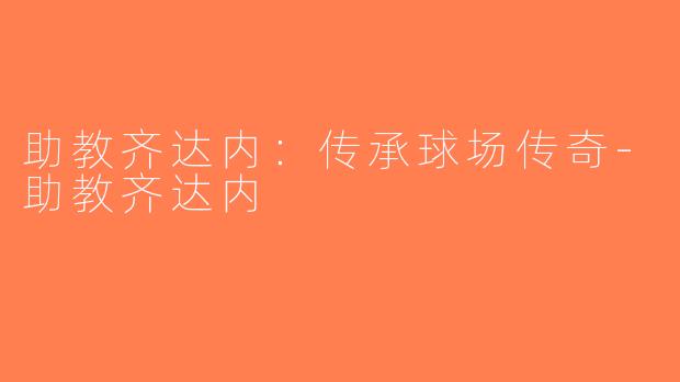 助教齐达内：传承球场传奇-助教齐达内