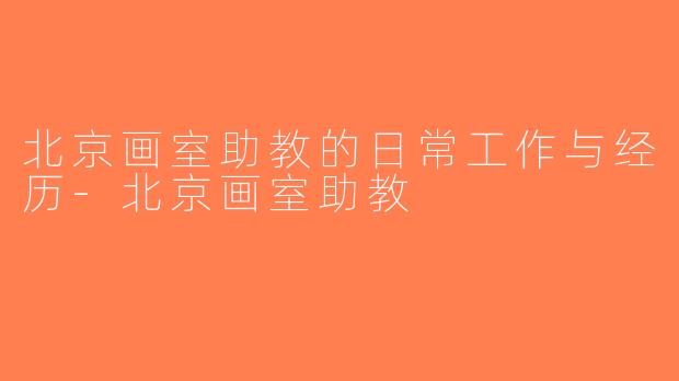 北京画室助教的日常工作与经历-北京画室助教