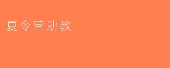 夏令营助教