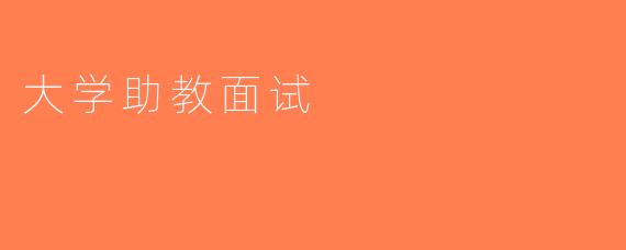 大学助教面试