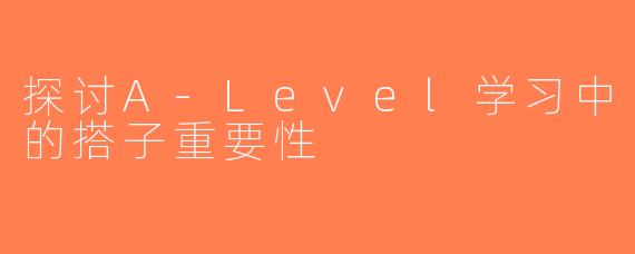探讨A-Level学习中的搭子重要性