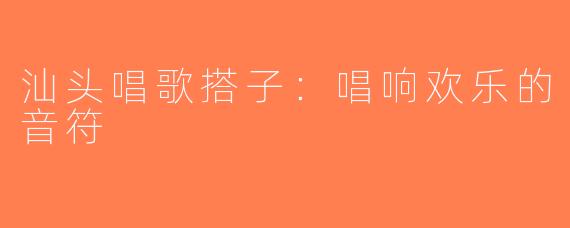 汕头唱歌搭子：唱响欢乐的音符