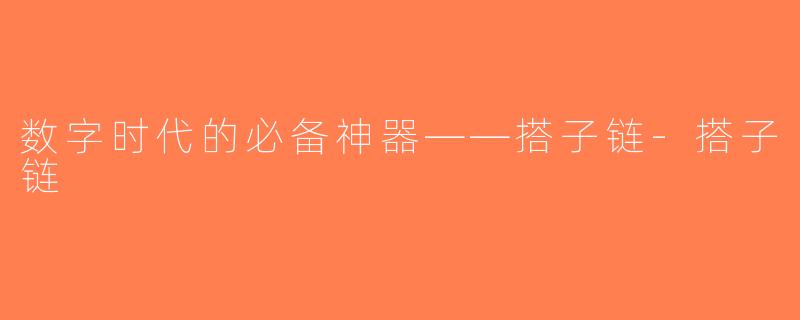数字时代的必备神器——搭子链-搭子链