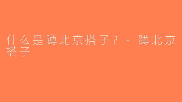 什么是蹲北京搭子？-蹲北京搭子