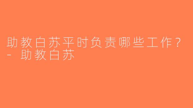 助教白苏平时负责哪些工作？-助教白苏