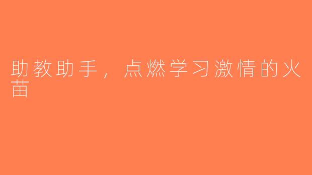 助教助手，点燃学习激情的火苗
