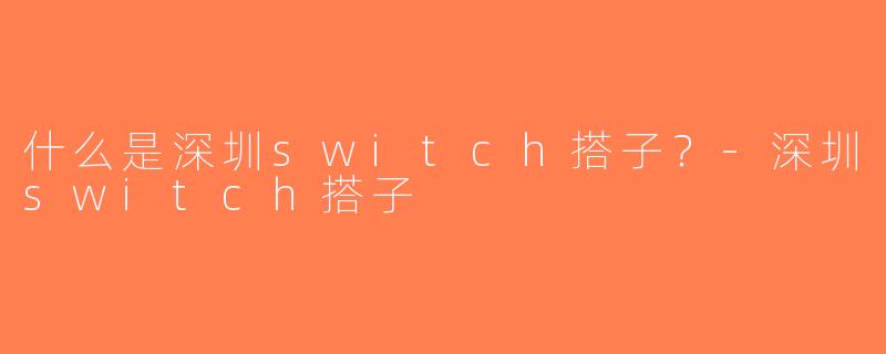 什么是深圳switch搭子？-深圳switch搭子