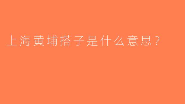 上海黄埔搭子是什么意思？