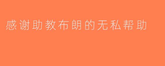 感谢助教布朗的无私帮助