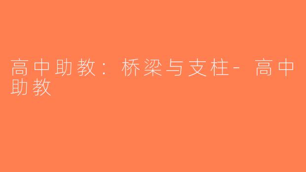 高中助教：桥梁与支柱-高中助教