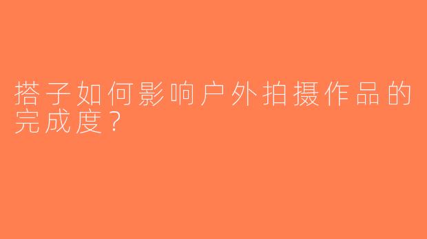 搭子如何影响户外拍摄作品的完成度？