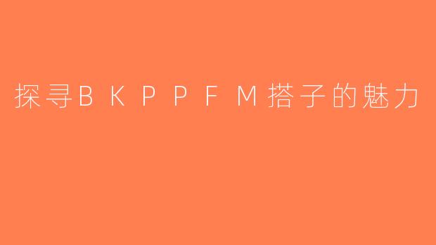 探寻BKPPFM搭子的魅力