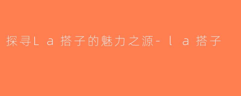 探寻La搭子的魅力之源-la搭子