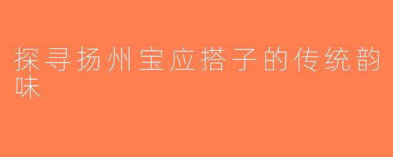 探寻扬州宝应搭子的传统韵味
