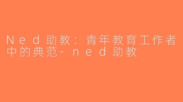 Ned助教：青年教育工作者中的典范-ned助教