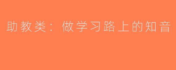助教类：做学习路上的知音