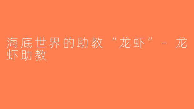 海底世界的助教“龙虾”-龙虾助教