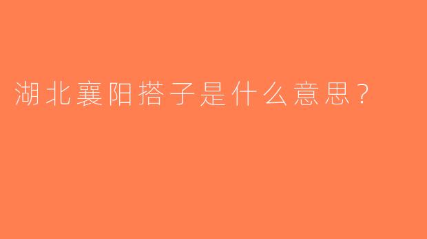 湖北襄阳搭子是什么意思？