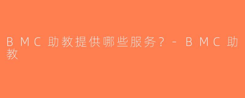 BMC助教提供哪些服务？-BMC助教