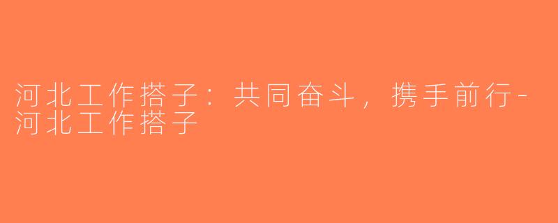 河北工作搭子:共同奋斗,携手前行-河北工作搭子