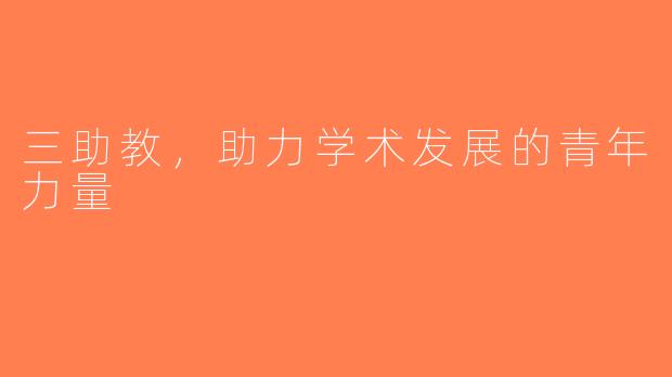 三助教，助力学术发展的青年力量