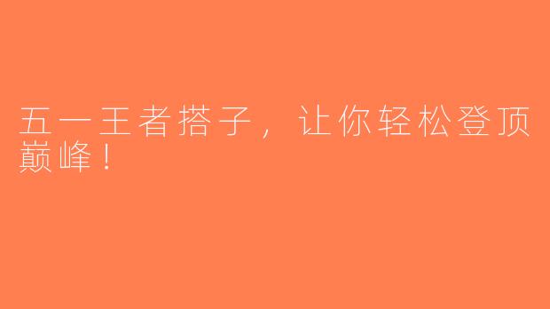 五一王者搭子，让你轻松登顶巅峰！