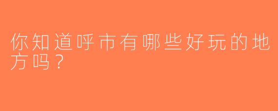 你知道呼市有哪些好玩的地方吗？