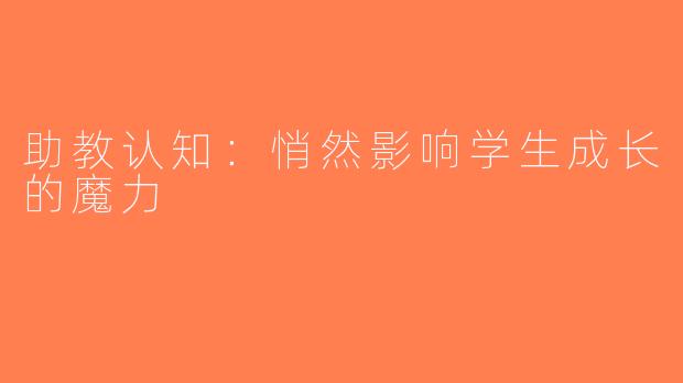 助教认知：悄然影响学生成长的魔力