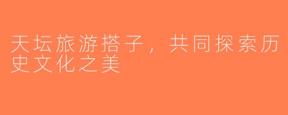天坛旅游搭子，共同探索历史文化之美