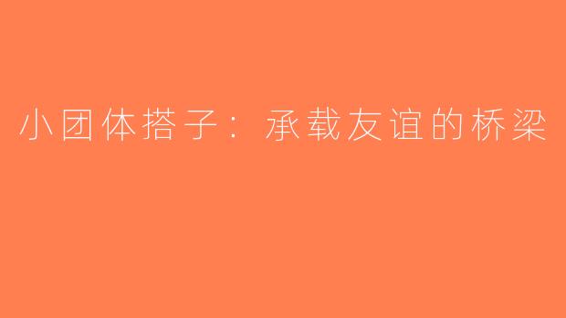 小团体搭子：承载友谊的桥梁
