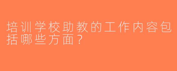 培训学校助教的工作内容包括哪些方面？