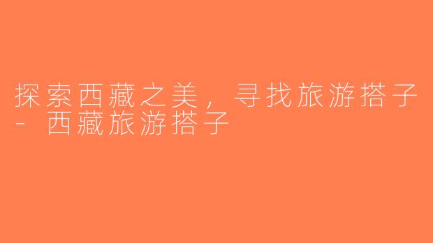 探索西藏之美，寻找旅游搭子-西藏旅游搭子