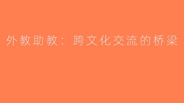 外教助教：跨文化交流的桥梁