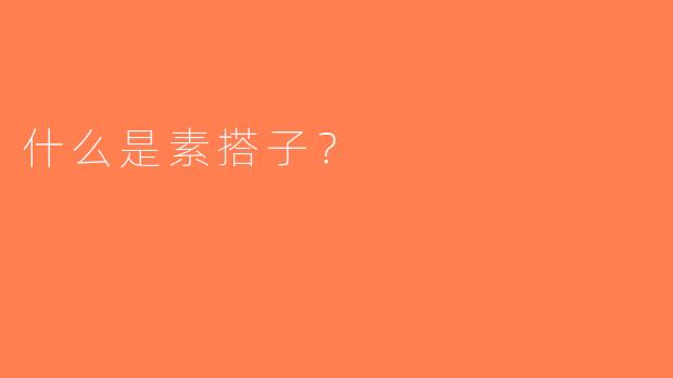 什么是素搭子？