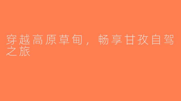 穿越高原草甸,畅享甘孜自驾之旅