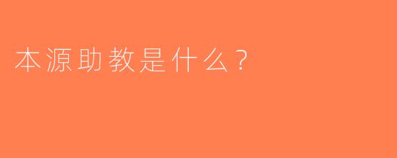 本源助教是什么？