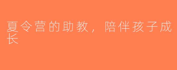 夏令营的助教，陪伴孩子成长